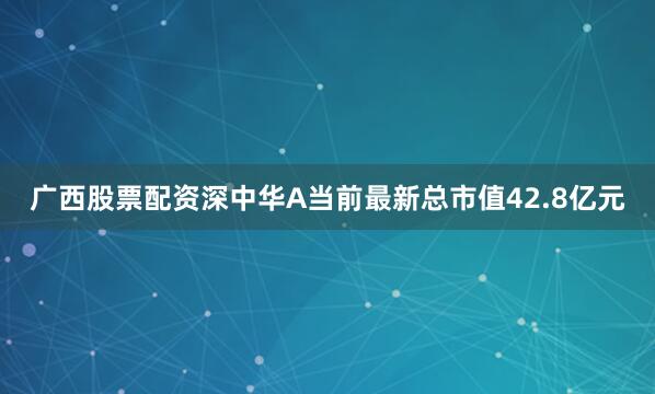 广西股票配资深中华A当前最新总市值42.8亿元